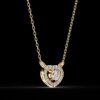 Heart-Shaped Round Diamond Pendant Made In 18/14/10 KT Gold Embellished With Certified Lab Diamonds For The Wedding And Anniversary Gift