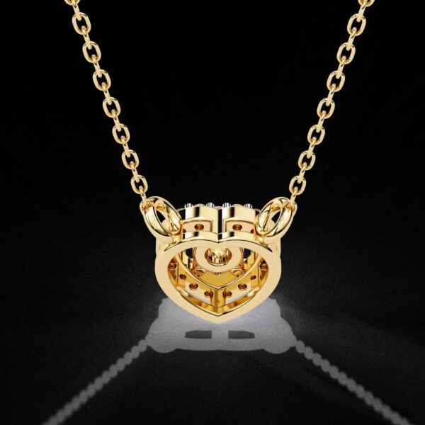 Heart-Shaped Round Diamond Pendant Made In 18/14/10 KT Gold Embellished With Certified Lab Diamonds For The Wedding And Anniversary Gift