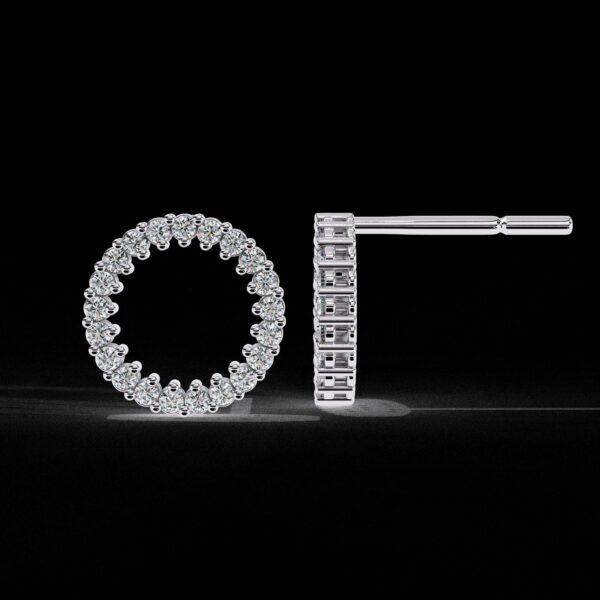 Eternity Elegance Round Diamond Earring Made In 18/14/10 KT Gold Embellished With Certified Lab Diamond For The Anniversary And Wedding Gift