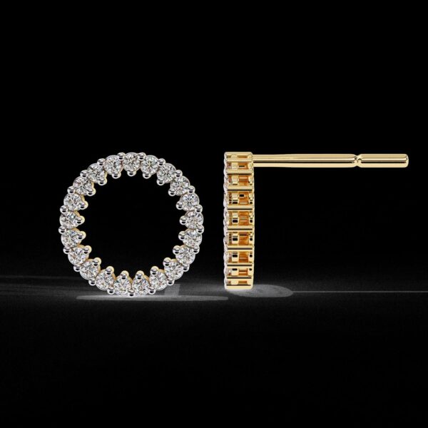 Eternity Elegance Round Diamond Earring Made In 18/14/10 KT Gold Embellished With Certified Lab Diamond For The Anniversary And Wedding Gift