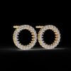 Eternity Elegance Round Diamond Earring Made In 18/14/10 KT Gold Embellished With Certified Lab Diamond For The Anniversary And Wedding Gift