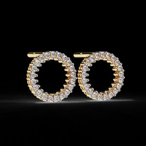 Eternity Elegance Round Diamond Earring Made In 18/14/10 KT Gold Embellished With Certified Lab Diamond For The Anniversary And Wedding Gift