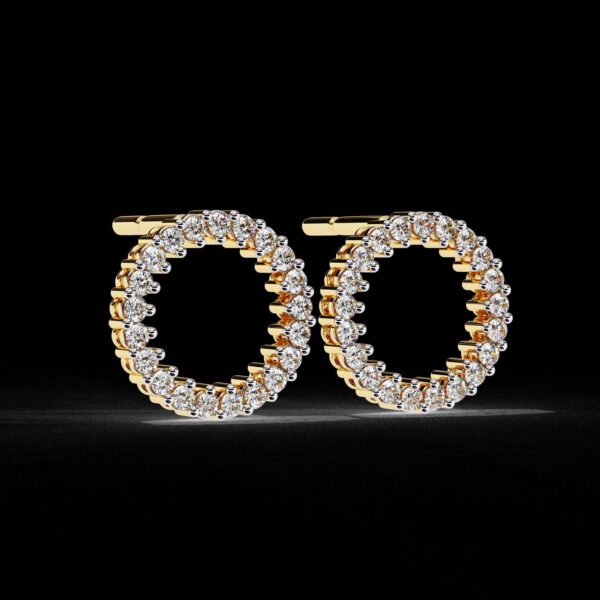 Eternity Elegance Round Diamond Earring Made In 18/14/10 KT Gold Embellished With Certified Lab Diamond For The Anniversary And Wedding Gift
