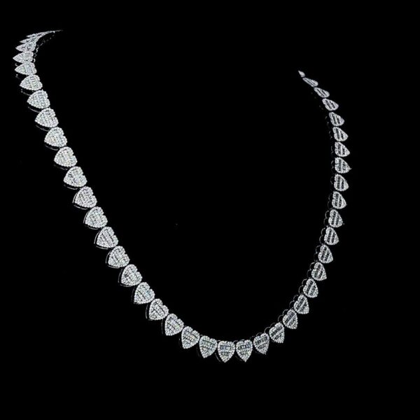 Luxury Heart Shaped Iced Out Diamond Chain Made In 925 Sterling Silver Embellished With Shinny Moissanite Diamonds For The Birthday Gift