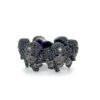 Iced Out Skull Ring Made In 18 / 14 / 10KT Gold Embellished With Shinny Moissanite Black Diamond For Birthday Gift And Unisex Gift
