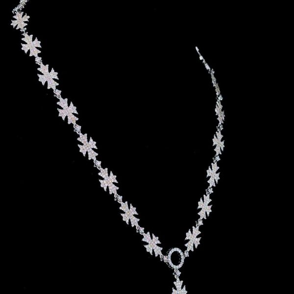 Iced Out Cross Pendant Necklace with Starburst Link Chain Made In 925 Silver Studded With Shinny Moissanite Diamonds For The Birthday Gift