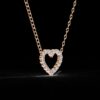 Elegant Heart Round Diamond Pendant Made In 18/14/10 KT Gold Embellished With Certified Lab Diamonds For The Anniversary And Birthday Gift