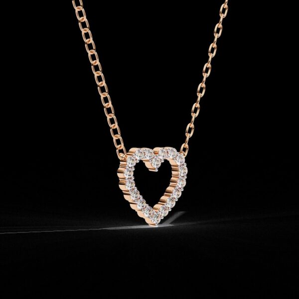 Elegant Heart Round Diamond Pendant Made In 18/14/10 KT Gold Embellished With Certified Lab Diamonds For The Anniversary And Birthday Gift