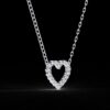 Elegant Heart Round Diamond Pendant Made In 18/14/10 KT Gold Embellished With Certified Lab Diamonds For The Anniversary And Birthday Gift