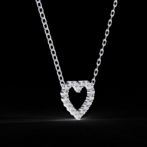 Elegant Heart Round Diamond Pendant Made In 18/14/10 KT Gold Embellished With Certified Lab Diamonds For The Anniversary And Birthday Gift