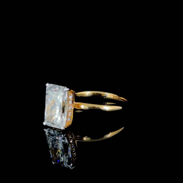 Radiant Cut Diamond Solitaire Ring Made In 18/14/10 KT Gold Studded With Certified Lab Diamonds For Wedding And Anniversary Gift For Her