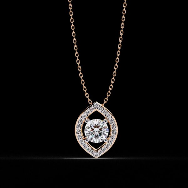 Sparkling Round Cut Diamond Pendant Made In 18 / 14 / 10 KT Gold Embellished With Certified Lab Diamonds For The Anniversary Gift For Her