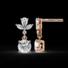 Luxury Leaf Drop Diamond Earrings Made In 18/14/10 KT Gold Studded With Certified Lab Diamonds For The Wedding And Anniversary Gift For Her