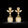 Luxury Leaf Drop Diamond Earrings Made In 18/14/10 KT Gold Studded With Certified Lab Diamonds For The Wedding And Anniversary Gift For Her