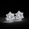 Beautiful Snowflake Round Diamond Earring Made In 18/14/10KT Gold Studded With Certified Lab Diamond For The Wedding And Anniversary Gift