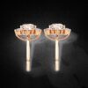 Beautiful Snowflake Round Diamond Earring Made In 18/14/10KT Gold Studded With Certified Lab Diamond For The Wedding And Anniversary Gift