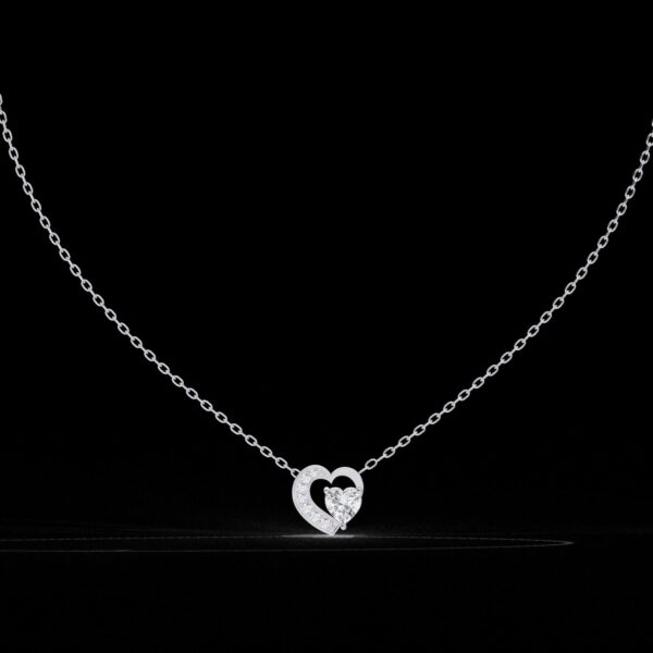 Elegant Heart Diamond Pendant Made In 18 / 14 / 10 KT Gold Embellished With Certified Lab Diamonds For Anniversary And Birthday Gift