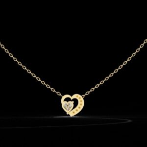 Elegant Heart Diamond Pendant Made In 18 / 14 / 10 KT Gold Embellished With Certified Lab Diamonds For Anniversary And Birthday Gift