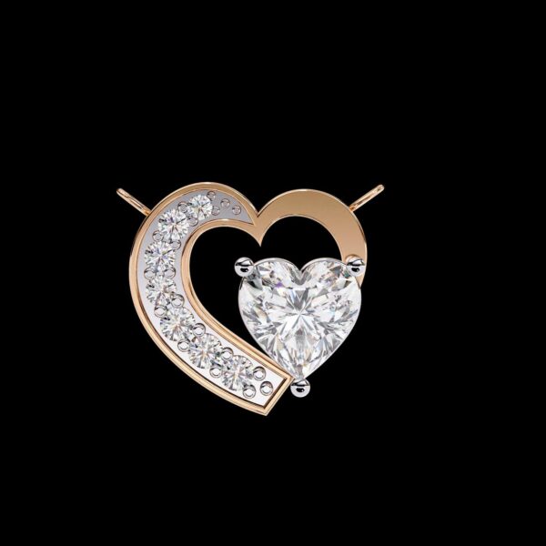 Elegant Heart Diamond Pendant Made In 18 / 14 / 10 KT Gold Embellished With Certified Lab Diamonds For Anniversary And Birthday Gift