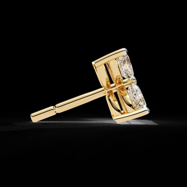 Floral Marquise Diamond Stud Earrings Made In 18 / 14 / 10 KT Gold Studded With Certified Lab Diamonds For The Wedding And Anniversary Gift