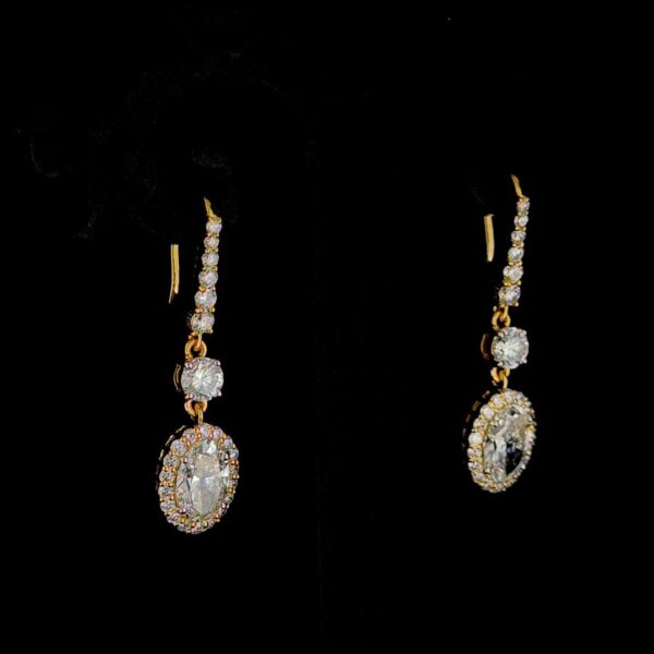 Elegant Gold Drop Earrings with Oval Cut Made In 18 / 14 / 10KT Gold Studded With Certified Lab Diamond For The Wedding And Anniversary Gift
