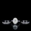 Luxury Oval Halo Engagement Ring Set Made In 18/14/10 KT Gold Studded With Shinny Moissanite Diamonds For The Wedding And Anniversary Gift