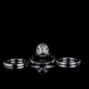 Luxury Oval Halo Engagement Ring Set Made In 18/14/10 KT Gold Studded With Shinny Moissanite Diamonds For The Wedding And Anniversary Gift