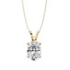 Elegant Oval Cut Solitaire Pendant Made In 18 / 14 / 10 KT Gold Embellished With Certified Lab Diamonds For Anniversary And Birthday Gift