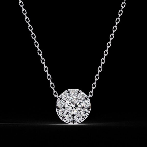 Beautiful Round Diamond Pendant Made In 18 / 14 / 10 KT Gold Studded With Certified Lab Diamonds For The Anniversary Gift For Her