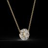 Beautiful Round Diamond Pendant Made In 18 / 14 / 10 KT Gold Studded With Certified Lab Diamonds For The Anniversary Gift For Her