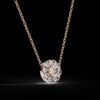Beautiful Round Diamond Pendant Made In 18 / 14 / 10 KT Gold Studded With Certified Lab Diamonds For The Anniversary Gift For Her