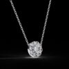 Beautiful Round Diamond Pendant Made In 18 / 14 / 10 KT Gold Studded With Certified Lab Diamonds For The Anniversary Gift For Her