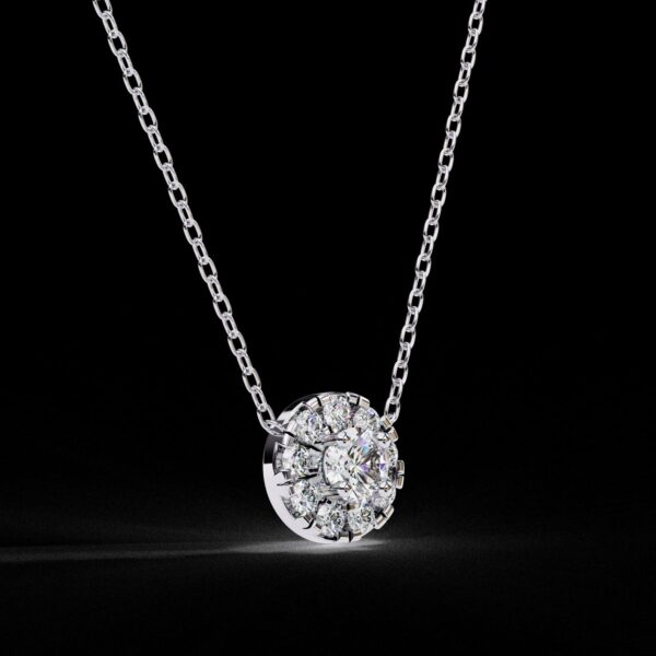 Beautiful Round Diamond Pendant Made In 18 / 14 / 10 KT Gold Studded With Certified Lab Diamonds For The Anniversary Gift For Her