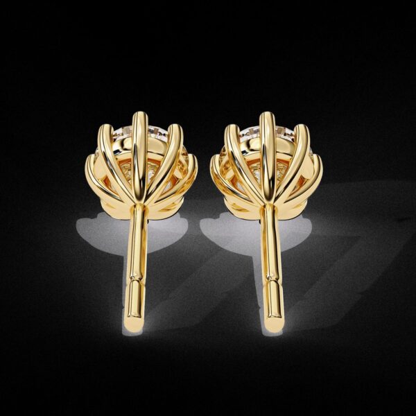 Classic 8-Prong Solitaire Round Diamond Stud Earrings Made In 18/14/10 KT Gold Studded With Certified Lab Diamonds For The Anniversary Gift