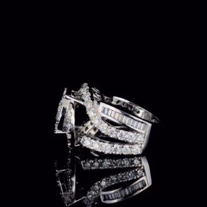 Iced Out Multi Shape Unisex Diamond Ring Made In 18 / 14 / 10 KT Gold Embellished With Shinny Moissanite Diamonds For The Birthday Gift