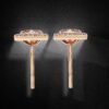 Princess Cut Diamond Stud Earrings Made In 18 / 14 / 10 KT Gold Embellished With Certified Lab Diamonds For Anniversary And Birthday Gift