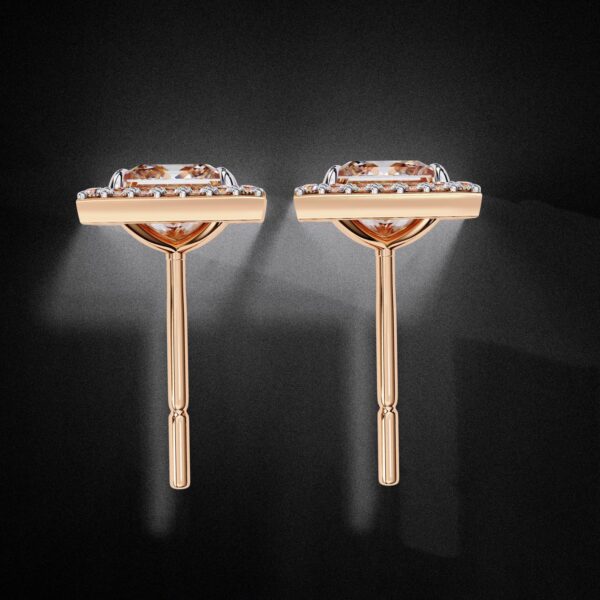 Princess Cut Diamond Stud Earrings Made In 18 / 14 / 10 KT Gold Embellished With Certified Lab Diamonds For Anniversary And Birthday Gift