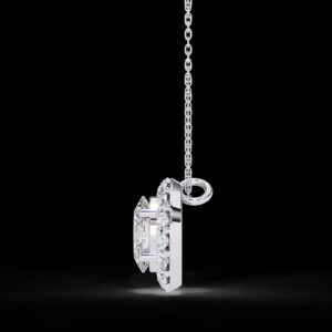 Elegant Oval-Cut Halo Diamond Pendant Made In 18 / 14 / 10 KT Gold Embellished With Certified Lab Diamonds For Anniversary And Birthday Gift