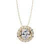 Elegant Oval-Cut Halo Diamond Pendant Made In 18 / 14 / 10 KT Gold Embellished With Certified Lab Diamonds For Anniversary And Birthday Gift