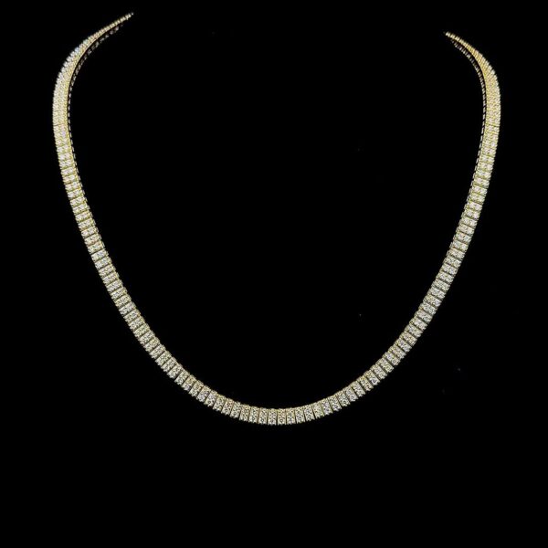 Luxury Round Cut 5 MM Tennis Chain Made In 925 Sterling Silver Studded With Shinny Moissanite Diamonds For The Birthday Gift , Unisex Chain