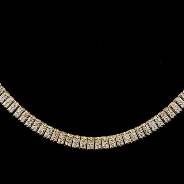 Luxury Round Cut 5 MM Tennis Chain Made In 925 Sterling Silver Studded With Shinny Moissanite Diamonds For The Birthday Gift , Unisex Chain