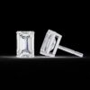 Classic Emerald Cut Earrings Made In 18 / 14 / 10 KT Gold Embellished With Certified Lab Diamonds For The Anniversary And Wedding Gift