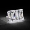 Classic Emerald Cut Earrings Made In 18 / 14 / 10 KT Gold Embellished With Certified Lab Diamonds For The Anniversary And Wedding Gift