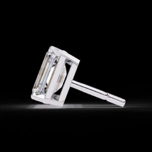 Classic Emerald Cut Earrings Made In 18 / 14 / 10 KT Gold Embellished With Certified Lab Diamonds For The Anniversary And Wedding Gift