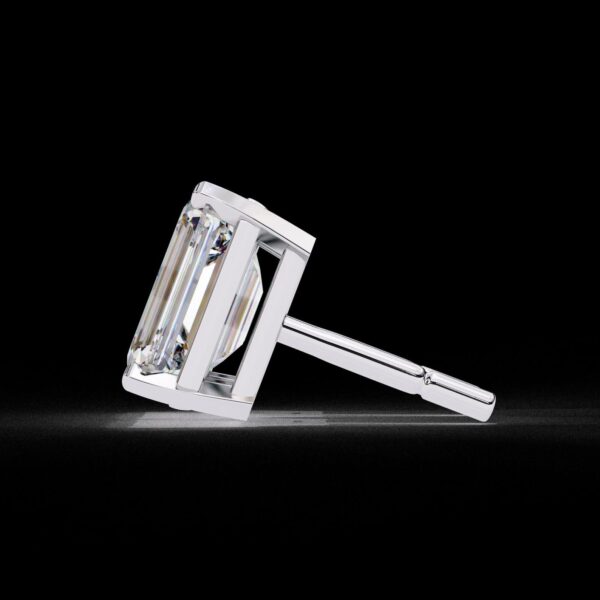 Classic Emerald Cut Earrings Made In 18 / 14 / 10 KT Gold Embellished With Certified Lab Diamonds For The Anniversary And Wedding Gift