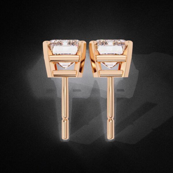 Classic Emerald Cut Earrings Made In 18 / 14 / 10 KT Gold Embellished With Certified Lab Diamonds For The Anniversary And Wedding Gift