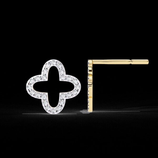 Elegant Clover Shaped Diamond Pendant Made In 18 / 14 / 10 KT Gold Embellished With Certified Lab Diamonds For Anniversary And Birthday Gift