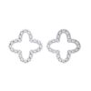 Elegant Clover Shaped Diamond Pendant Made In 18 / 14 / 10 KT Gold Embellished With Certified Lab Diamonds For Anniversary And Birthday Gift