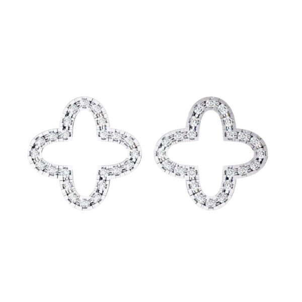 Elegant Clover Shaped Diamond Pendant Made In 18 / 14 / 10 KT Gold Embellished With Certified Lab Diamonds For Anniversary And Birthday Gift