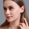 Elegant Radiant -Cut Diamond Hoop Earrings Made In 18/14/10 KT Gold Studded With Certified Lab Diamonds For The Anniversary And Wedding Gift
